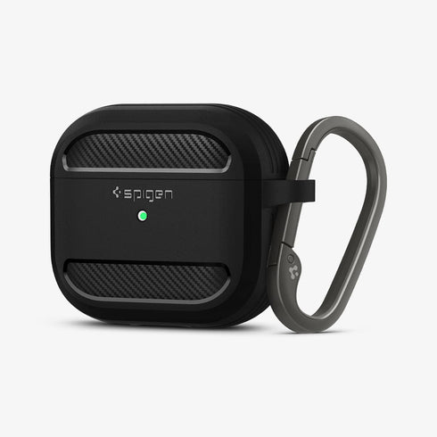 ACS05482 - Apple AirPods Pro 2 Case Rugged Armor in matte black showing the front